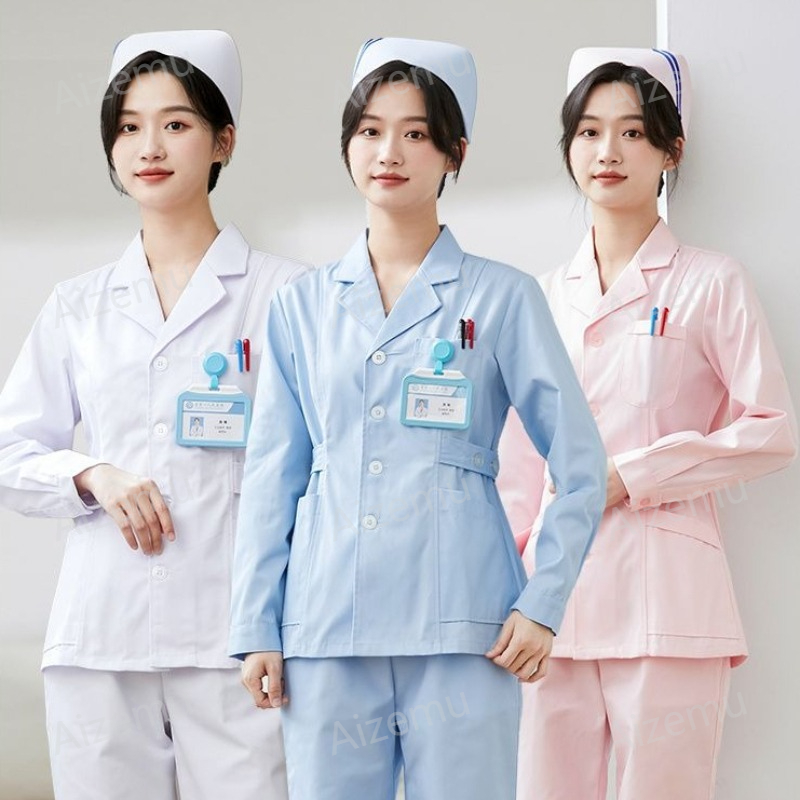 New White Long Sleeve Nurse Un - огляд і ціна Lab Coat Medical