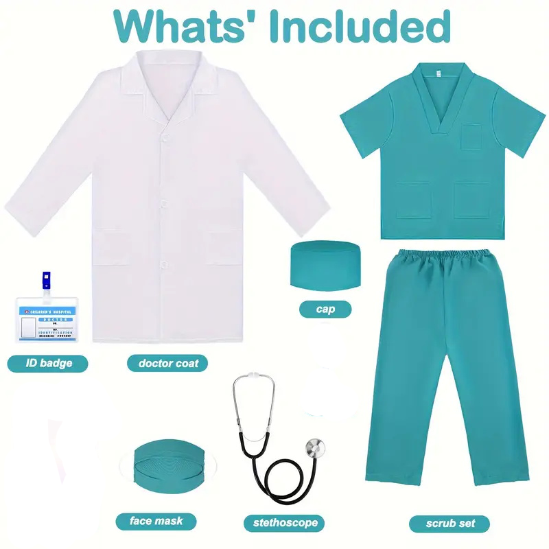 7PCS Kids Doctor Nurse Cosplay - огляд і ціна Lab Coat Medical